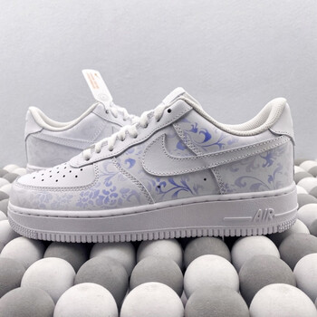 b温变青花瓷纯白空军一号低帮中国风男女情侣鞋休闲百搭板鞋小nike 50