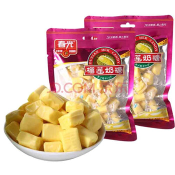 春光榴莲奶糖160克x5袋喜糖新年婚庆糖果金枕头榴莲软糖有嚼劲休闲