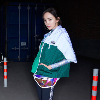 adidas阿迪达斯三叶草女子windbreaker杨幂同款防风夹克外ed7433 ed