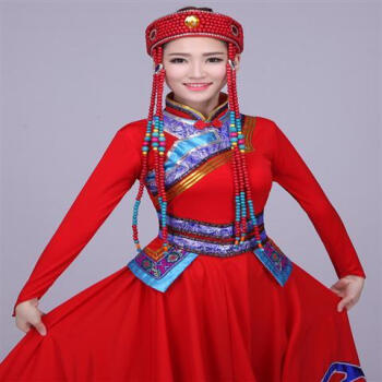 衫槿空蒙古族服装女演出服蒙古民族风蒙古袍新款成人现代蒙族舞蹈天边