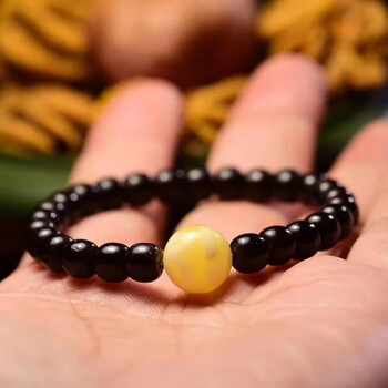 千奇梦印尼黑金老料椰蒂手串天燃原生态干磨精品老型桶珠男女手链文玩