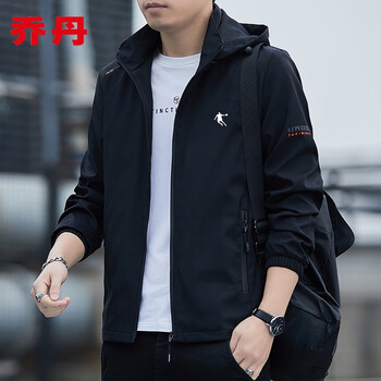 乔丹外套男士春秋季新款可脱卸连帽百搭秋冬加绒加厚风衣休闲时尚夹克