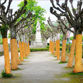 金纸包树装饰布皱金布树干金色包柱布树木缠绕金色舞台金箔纸k3金色15