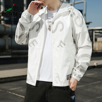 潮流休闲时尚透气防紫外线遮阳皮肤衣男装防晒服jswzjs1053白色2xl