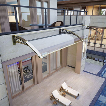 铝合金雨棚户外庭院家用雨搭窗户无声防雨篷屋檐挡雨板阳台遮阳蓬加厚