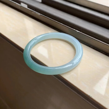 xcl高端品质半山半水翡翠手镯缅甸冰种细圆条叮当镯美人条今年流行款