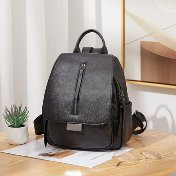 红蜻蜓头层牛皮背包时尚旅行包休闲背包女生书包小背包双肩包女包