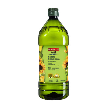 品利（MUELOLIVA）含20%特级初榨橄榄油 葵花籽橄榄食用植物调和油1.5L 西班牙原装进口 