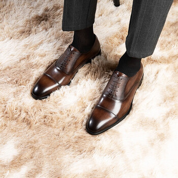 塔驰密司(touch miss)男鞋牛津鞋新款英伦风婚鞋商务正装皮鞋尖头系带