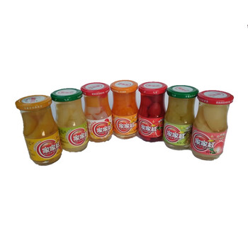 家家红 528g橘子罐头梨子草莓橘片什锦葡萄整箱 12瓶葡萄玻璃瓶