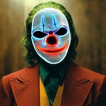 赛博朋克面具电子机能面具黑色面罩科技头套led发光面具小丑v字狼人杀