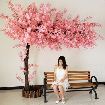 仿真樱花树婚庆大型室内装饰假树许愿树商场花艺客厅摆件假桃花树 1.