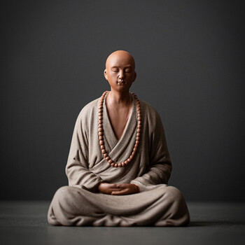 炼器 禅意佛系小和尚摆件 创意中式客厅家居红酒架陶瓷