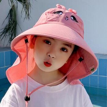 原谅色儿童防晒帽夏天遮阳帽外出旅游太阳帽男童夏季帽子男童女童宝宝