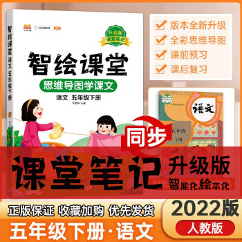 2022新升级版课堂笔记一二三四五六年级下册语文数学英语同步部编人教版课堂笔记新升级版智绘课堂全解全析练习册 【五年级下册】语文