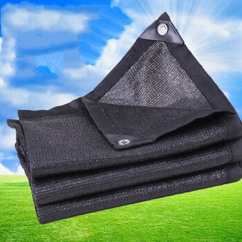 黑色遮阳网防晒网加密加厚遮阳布户外太阳网布庭院阳台楼顶隔热网 边