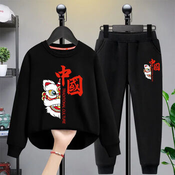 中国虎黑卫衣 黑长裤 160cm(建议85-105斤)