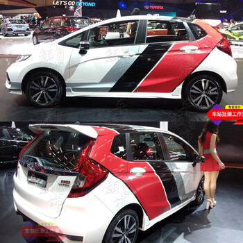 本田新老飞度赛车拉花适用于 雨燕改装车身贴纸 个性全车贴画 a