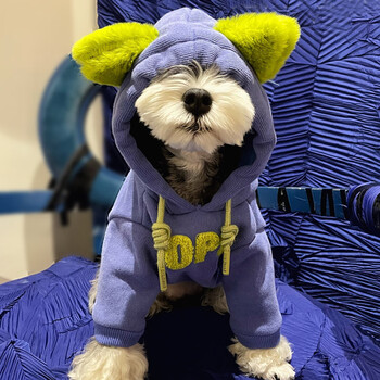 连帽宠物卫衣 潮牌宠物狗狗衣服秋冬雪纳瑞泰迪比熊博美小型犬猫咪