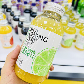 茗仟【整箱15瓶】瑞橙果汁饮料橙汁318ml猕猴桃金桔柠檬玻璃瓶装 金桔