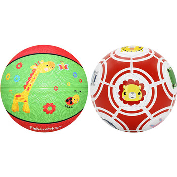 费雪fisherprice儿童足球宝宝拍拍球健身玩具球15cm幼儿园充气皮球