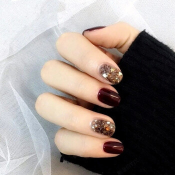 咖色豹纹秋冬短款方头显白日系美甲成品穿戴甲可拆卸百搭假指甲片丝幕