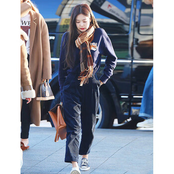 灯芯绒裤子jennie金智妮同款blackpink卫衣女春秋阔腿直筒萝卜裤优囹