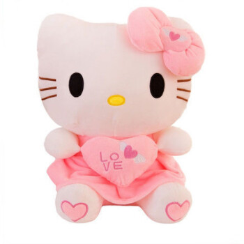 凯蒂猫咪玩偶毛绒玩具布娃娃女生生日礼物儿童抱枕粉色天使kt猫30厘米