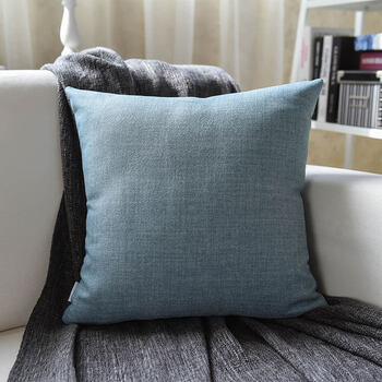 亚麻沙发抱枕靠垫卧室床头大靠背办公室靠枕套大号枕头客厅不含芯 灰