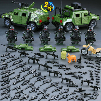 樂高(lego)積木直升飛機軍事直升機中國積木軍事武裝小人基地特種兵人