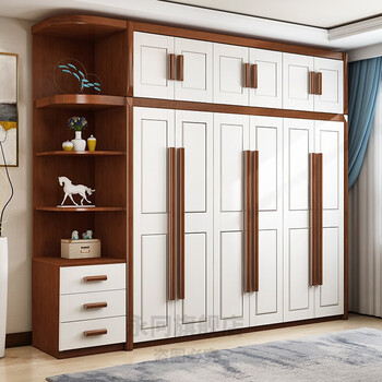 三开门衣柜 壁橱衣柜轻奢现代衣柜简约边柜三四五六门地中海衣橱平