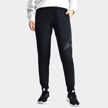 李宁lining运动裤女收口小脚2021秋冬季新款加绒羽毛球长裤卫裤aklr