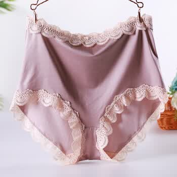 三角内裤女加肥加大柔软舒适5011550116豆沙色加大码高腰建议150200斤