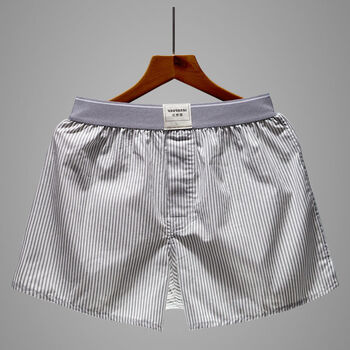 男士宽松透气大码四角裤头男式休闲舒适平角短裤衩纯棉男子睡裤家居