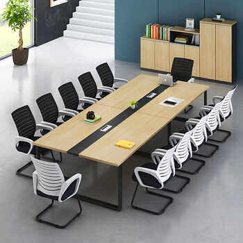 桌会议室办公桌6/8/10/12人会议简约现代 3800*1400*750【图片 价格