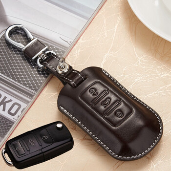 适用于大众新速腾汽车钥匙包16款帕萨朗逸一键启动包途观皮钥匙套 深