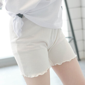 内裤中大童打底裤儿童短裤防走光 【木耳边安全裤】白色 105cm(s码4-7
