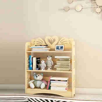 慧乐家 书架 绘本架书房三层书报架落地书架置物架80宽 天鹅款