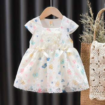 裙洋气女童连衣裙生日周岁礼服韩版可爱小女孩裙子时髦幼童衣服拼接裙