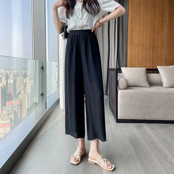 同腾雪纺阔腿裤女夏季薄款七分宽松防蚊高腰裤裙休闲九分裤子九分s85