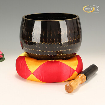 皇铜匠台湾铜磬铜钵日式铜庆木鱼引磬摆件配垫棰一