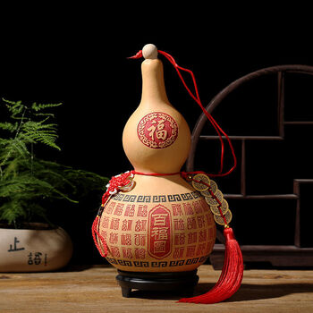 京选优品门对门化解物天然葫芦摆件挂件家用化解门对门玄关隔断摆件物