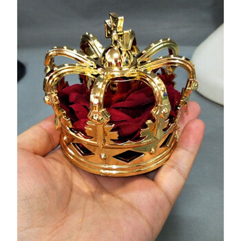 lolita头饰国王女王加冕礼洛丽塔新娘金色银色玫瑰立体皇冠头饰金色酒