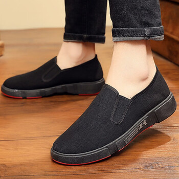 红青百年老北京布鞋男夏季透气厚底男鞋轻便休闲版工作鞋韩版时尚爸爸