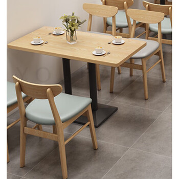 麻辣烫快餐汉堡寿司店水饺面馆食堂小吃奶茶店实木餐桌椅卡座组合 120