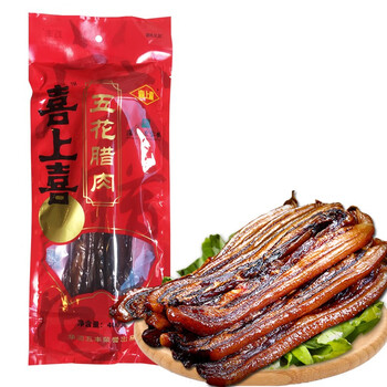 喜上喜 深圳特产喜上喜老字号一级特级腊肠五花腊肉腊味400g真空袋装 400g1袋五花腊肉