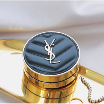 ysl圣罗兰 新款粉气垫皮革金气垫 羽毛银气垫 替换装 滋润哑光 限量皮