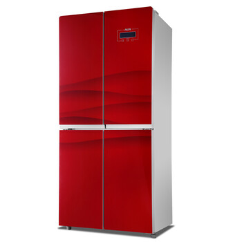 奥克斯(aux)冰箱 406l升双开门冰箱 对开门 家用冰箱多门冰箱 飘逸红