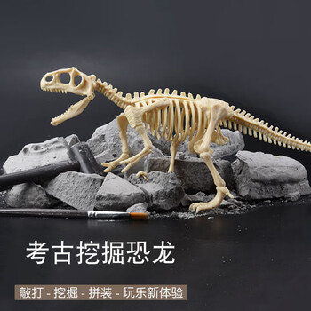 羽凡鸟恐龙化石考古挖掘儿童玩具霸王龙三角单只考古霸王龙电商版