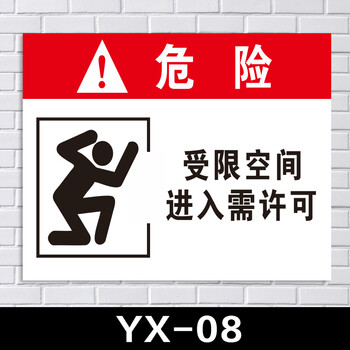 受限空间未经许可不得入内安全标识牌警示牌车间标志标示牌告示提示牌